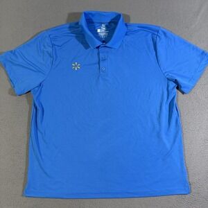 Walmart Polo Shirt Mens XL Blue Performance Stretch Short Sleeve Work Uniform